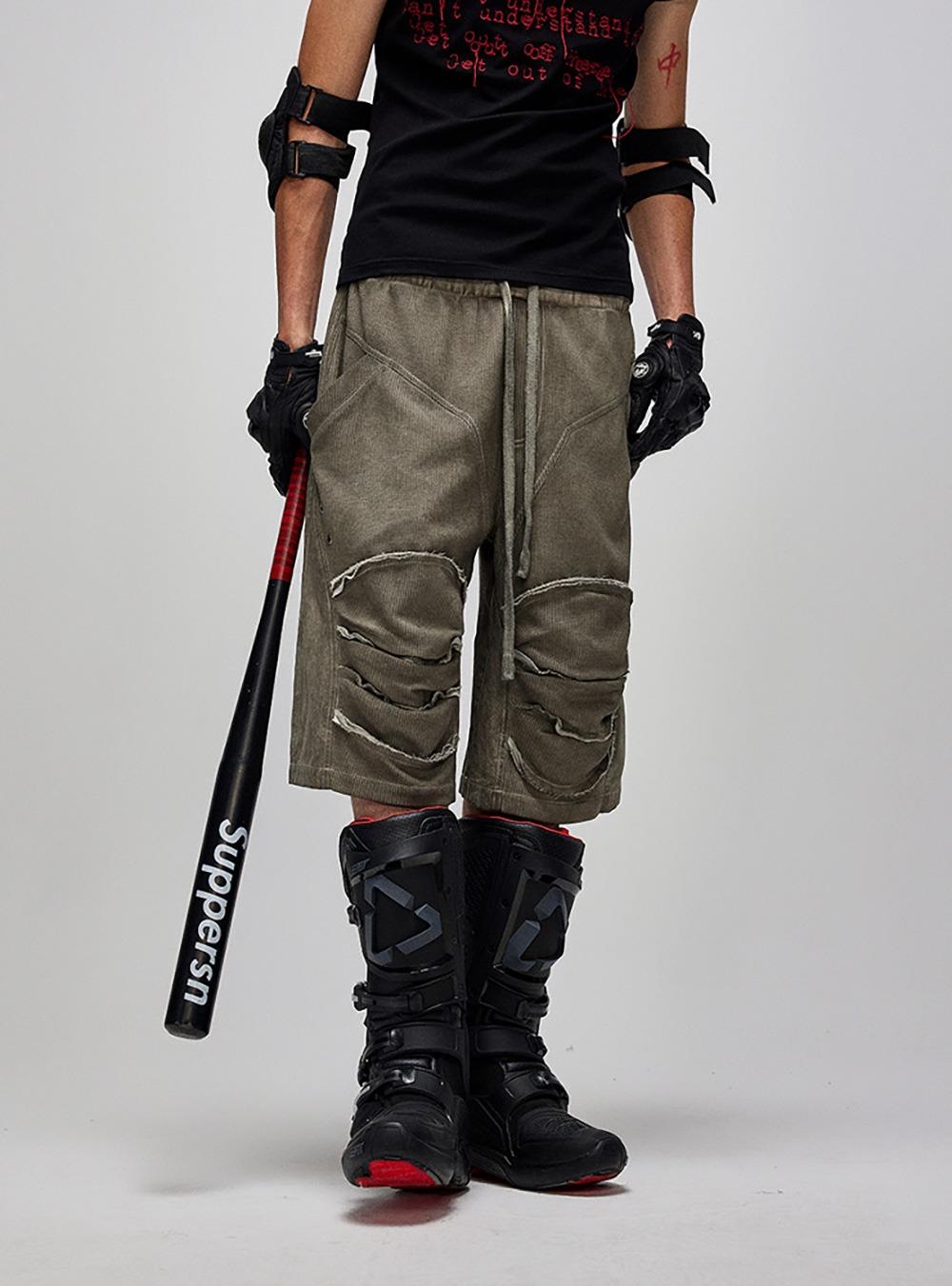 Deconstructed Patch Shorts (2color)
