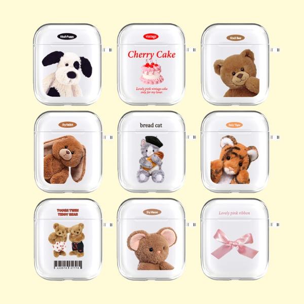 [케이스+철가루스티커] MADE BLING(에어팟전기종)_ 클리어 하드 디자인 에어팟1.2.3.프로 시리즈