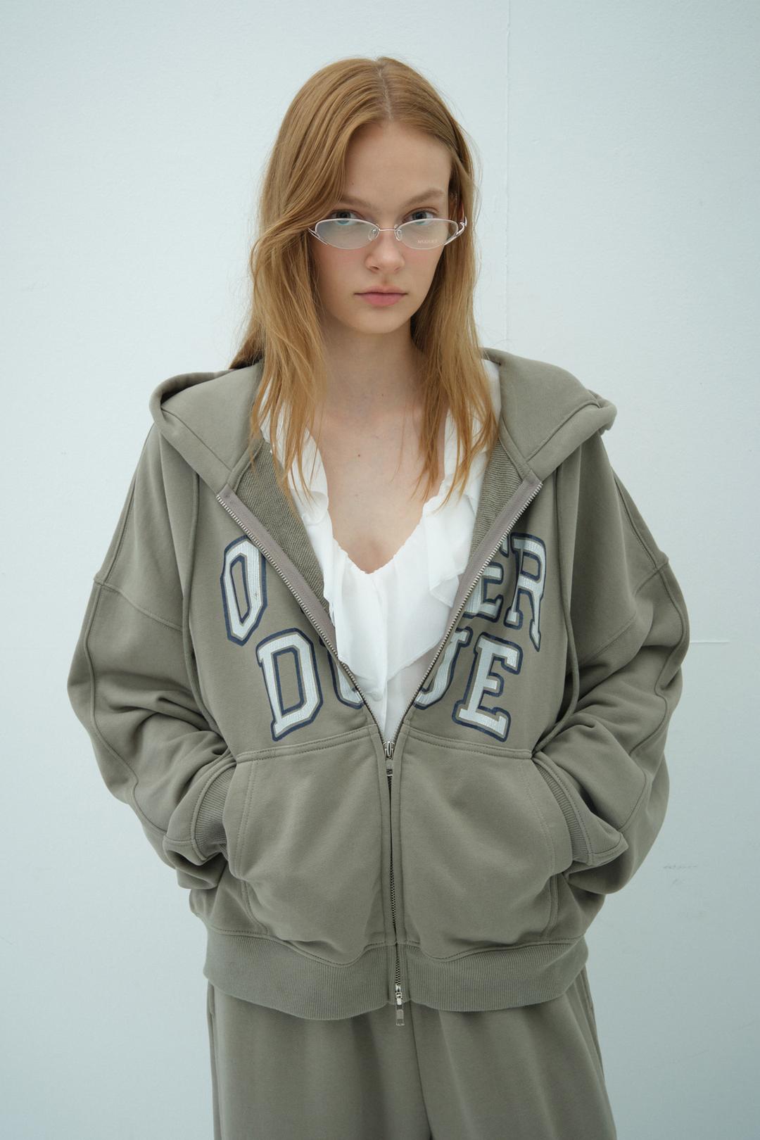 [9/23 PRE-ORDER] OVERDUE ZIP-UP HOODIE_KHAKI