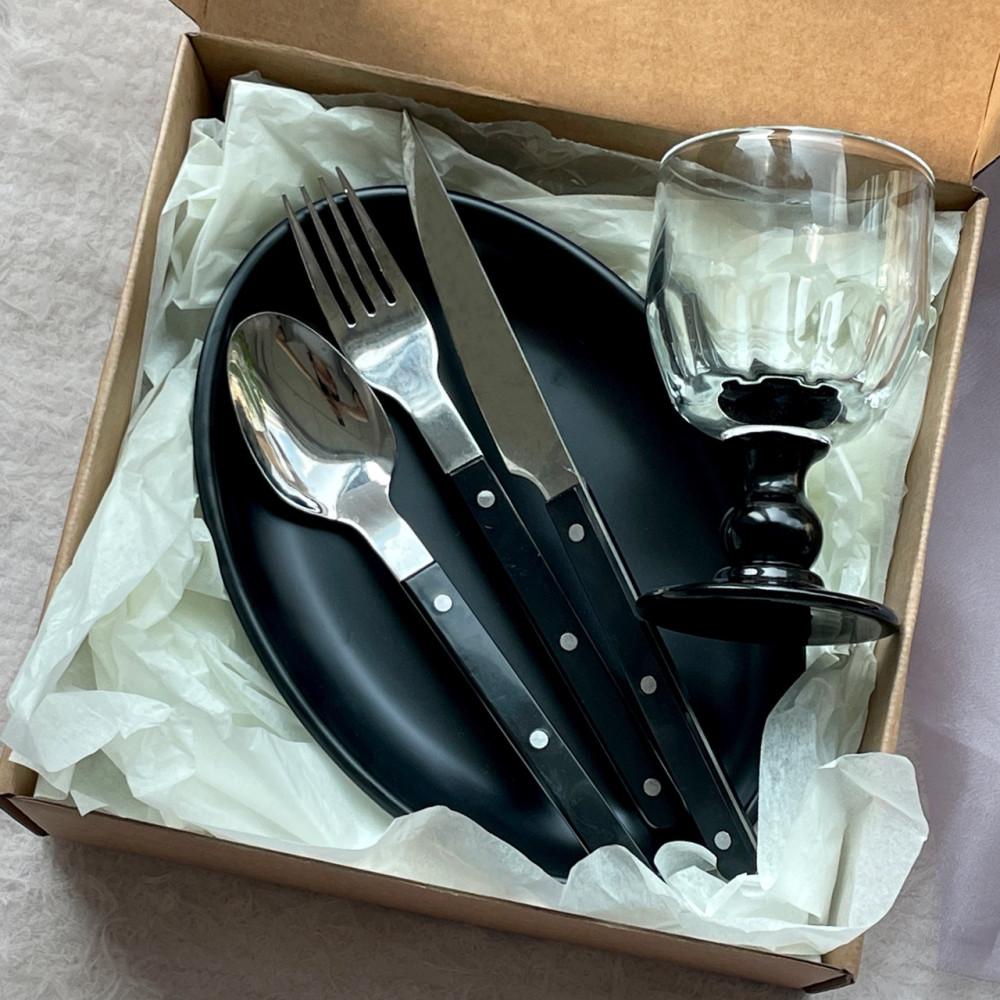 추석선물포장 1인식기세트 블랙식기세트