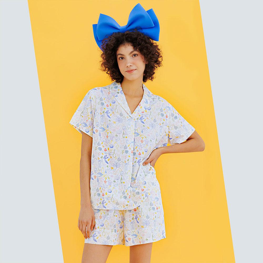 (W) 꿈속드로잉 파자마 숏세트 SWKFAST0042