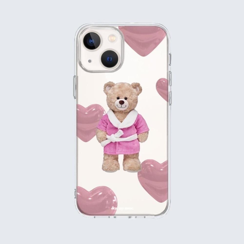 디어마이뮤즈 bathrobe teddy 젤하드 그립톡 케이스