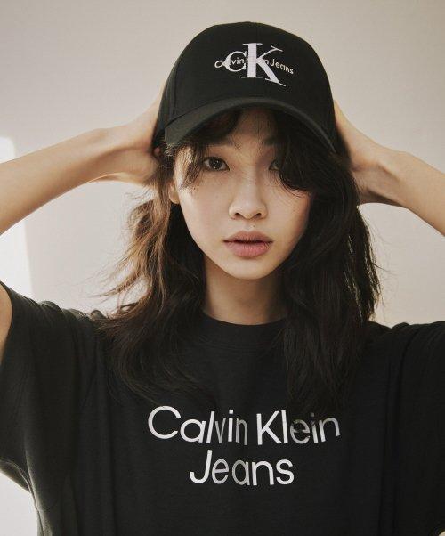 블랙 CKJ 모노그램 엠브로이더리 볼캡 HX0263 001