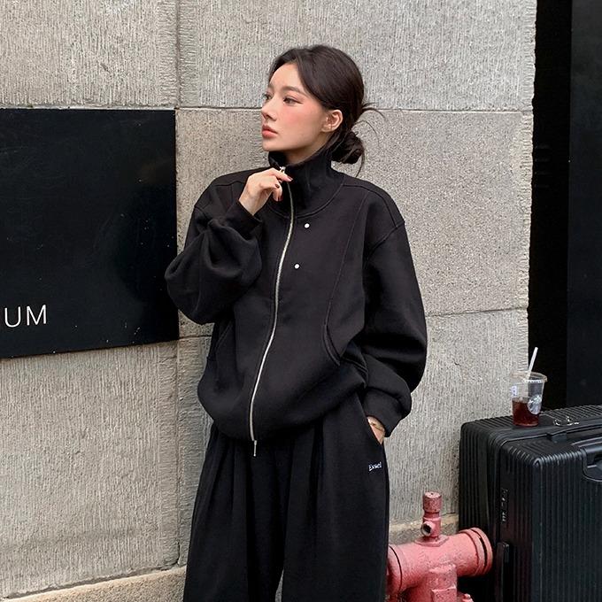 리벤 하이넥 시보리 집업 점퍼