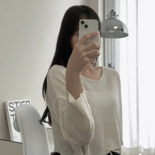 [살탐방지 니트] 여름 얇은 긴팔 니트 추천 비키니커버 크림 모카 검정