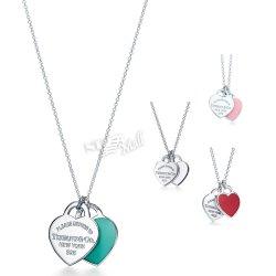 티파니앤코 미니 더블 하트 태그 16/18inch 팬던트 목걸이 TIFFANY MINI DOUBLE HEART TAG PENDANT
