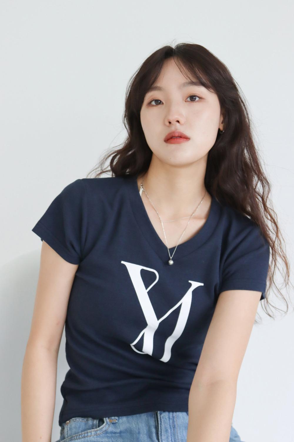 LOGO V NECK T-SHIRT (3color)