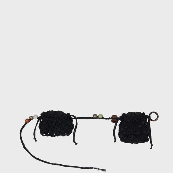 crochet belt bag in black