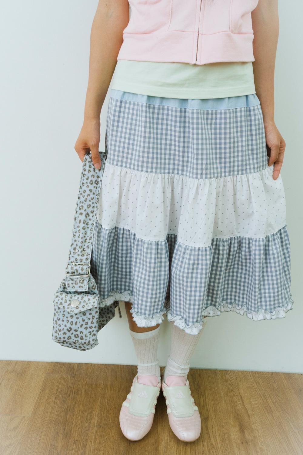POWDER COTTON CANCAN SKIRT (BLUE)