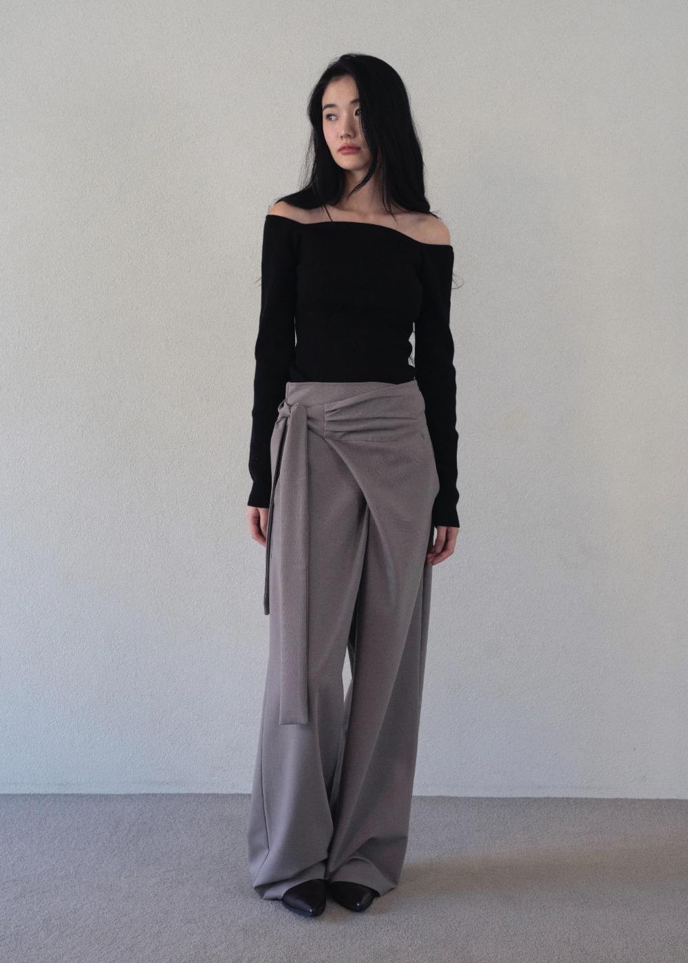 (MADE) 내추럴 랩 타이 울 슬랙스 [modern beige]