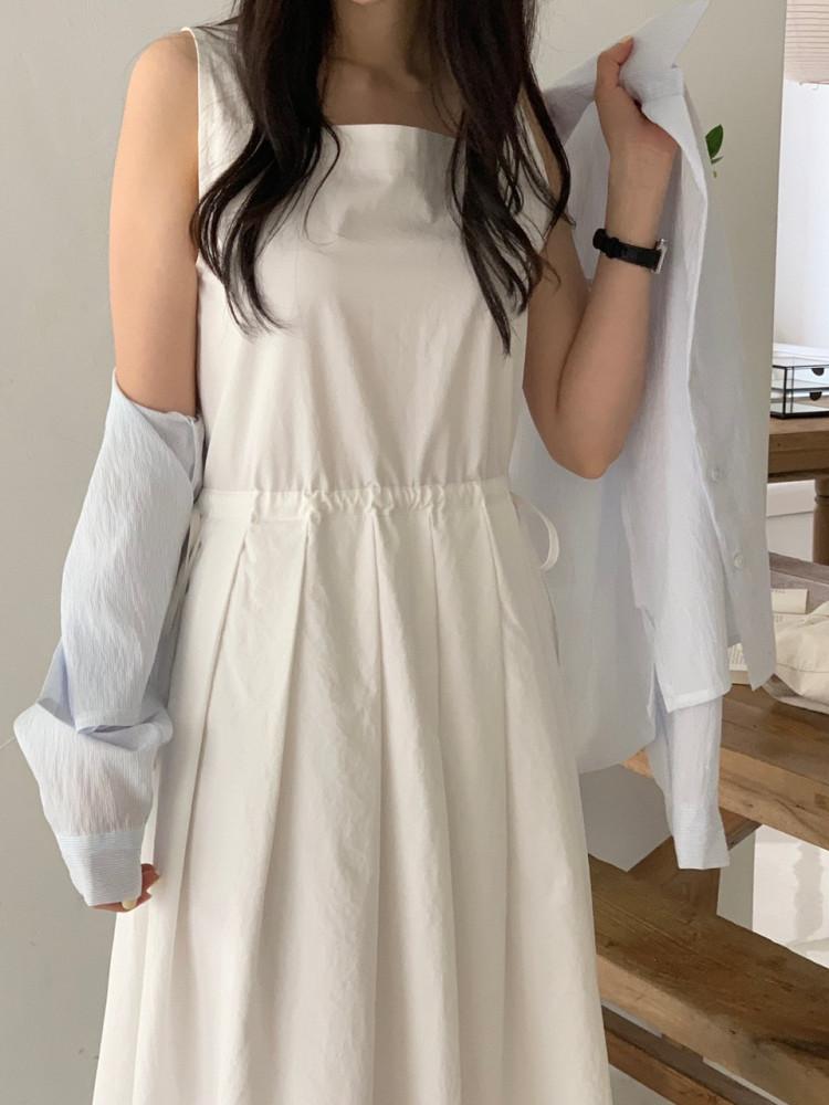 에버 핀턱 스트링 원피스(3color)