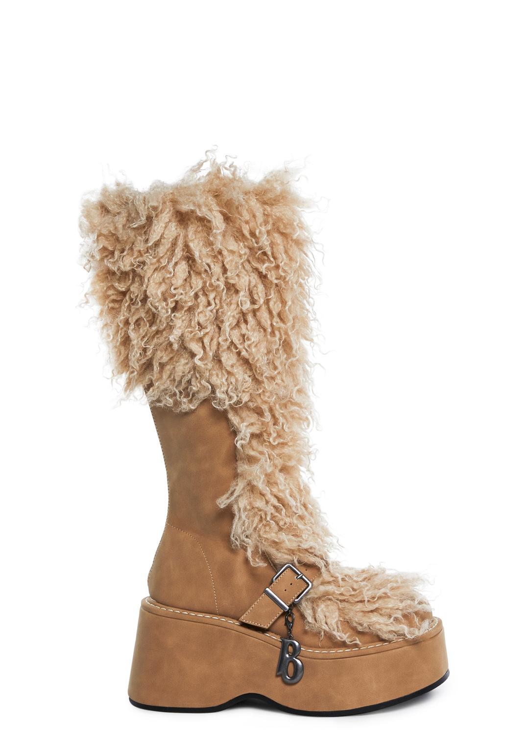 Party Crasher Platform Boots - BROWN / US 5