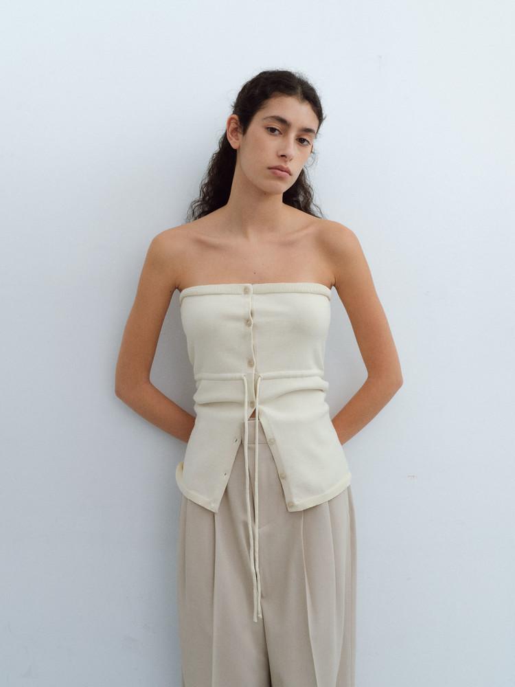 [3차 재입고] string tube top knit (ivory)