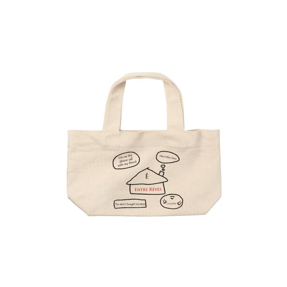 ENTRE REVES HOUSE MINI ECO BAG - IVORY