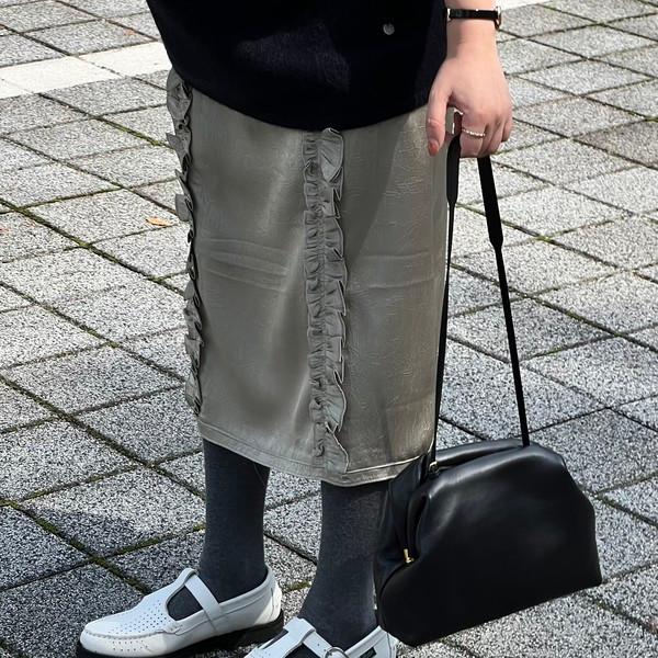 carol midi skirt (khaki mint/black)