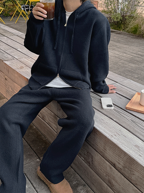 *달라스 니트 후드집업(7colors,M/L)