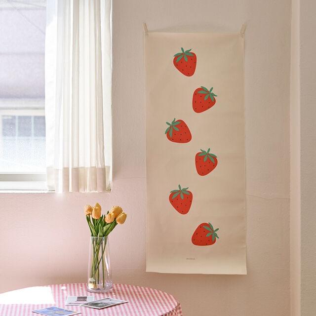 strawberry/딸기 B_세로형 패브릭 포스터 / 바란스커튼(2size)