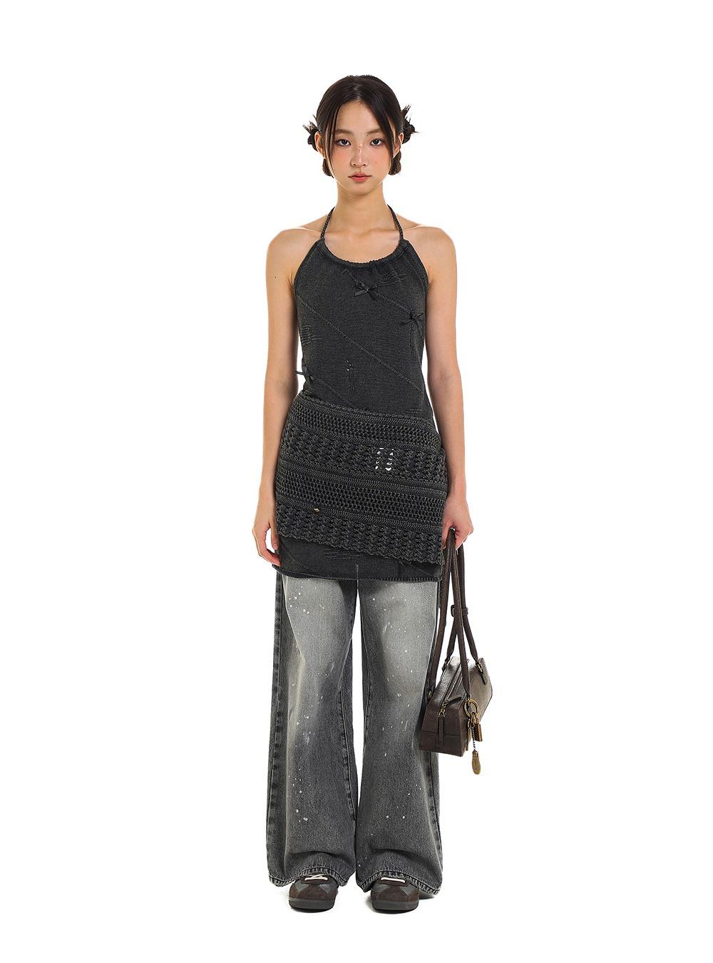 Bow Water Mill Wool Dress (Iron Gray)