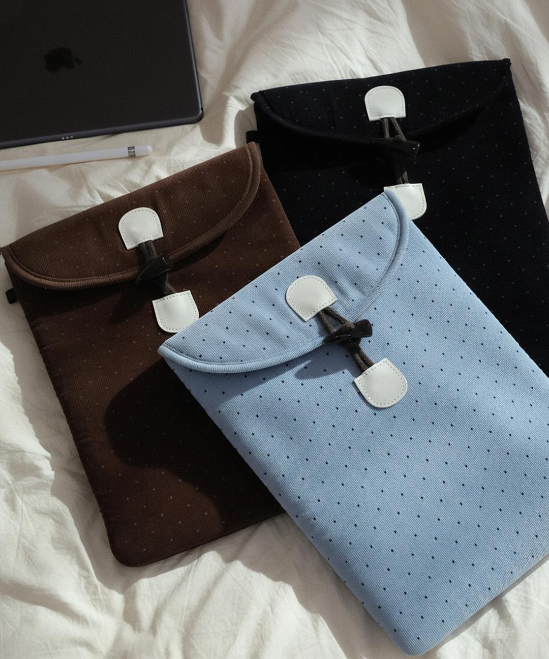 코듀로이 토글단추 파우치 - 3COLORS