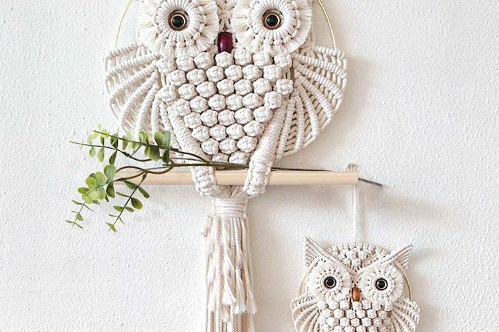 부엉이 마크라메 월행잉 드림캐쳐
