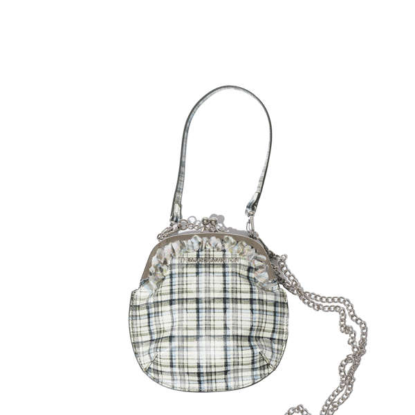 CHECK PRINTED FRAME MINI BAG (GREEN)