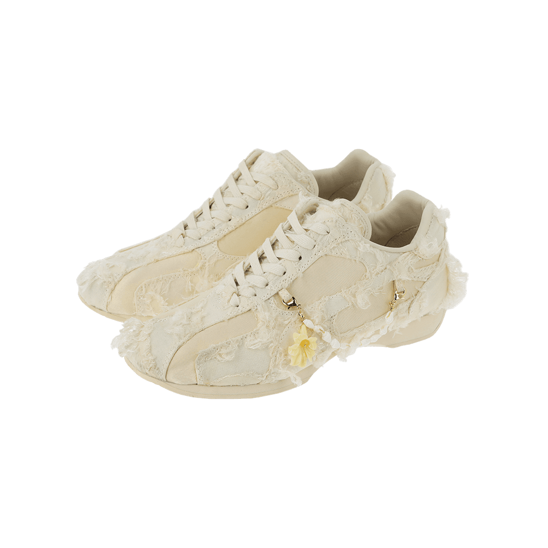 Lots You Collab Cotton Candy Lace Up Sneakers Ivory