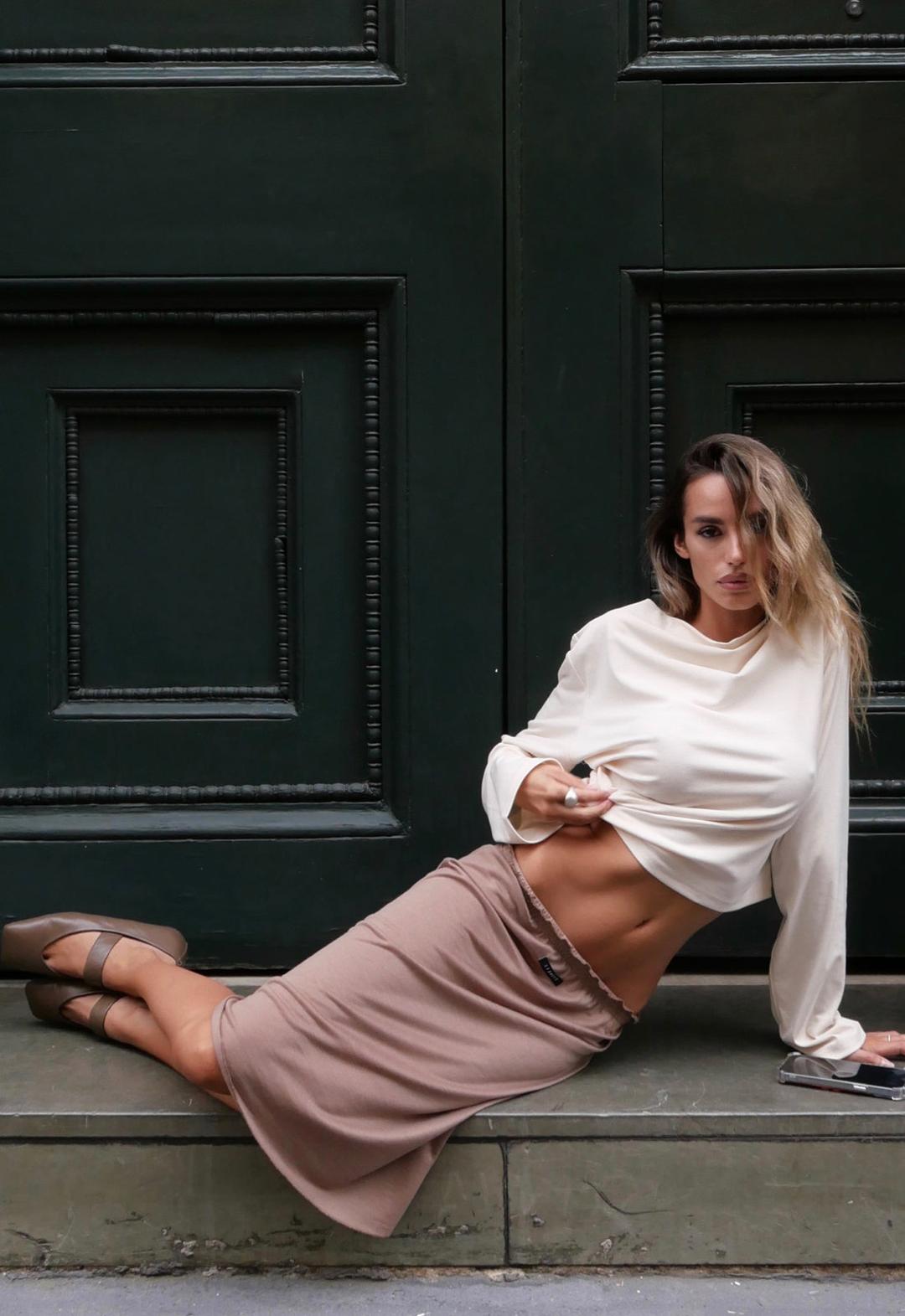 SIREN MIDI SKIRT - TAUPE - XXS / TAUPE