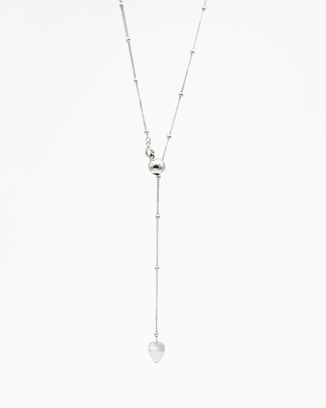 heart cup drop necklace (pearl)