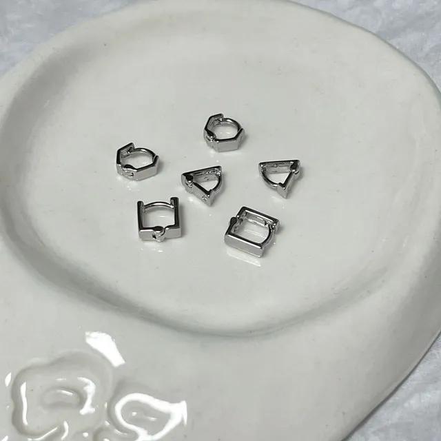 [1+1/3type] 도형 라인 미니 링 피어싱/귀걸이