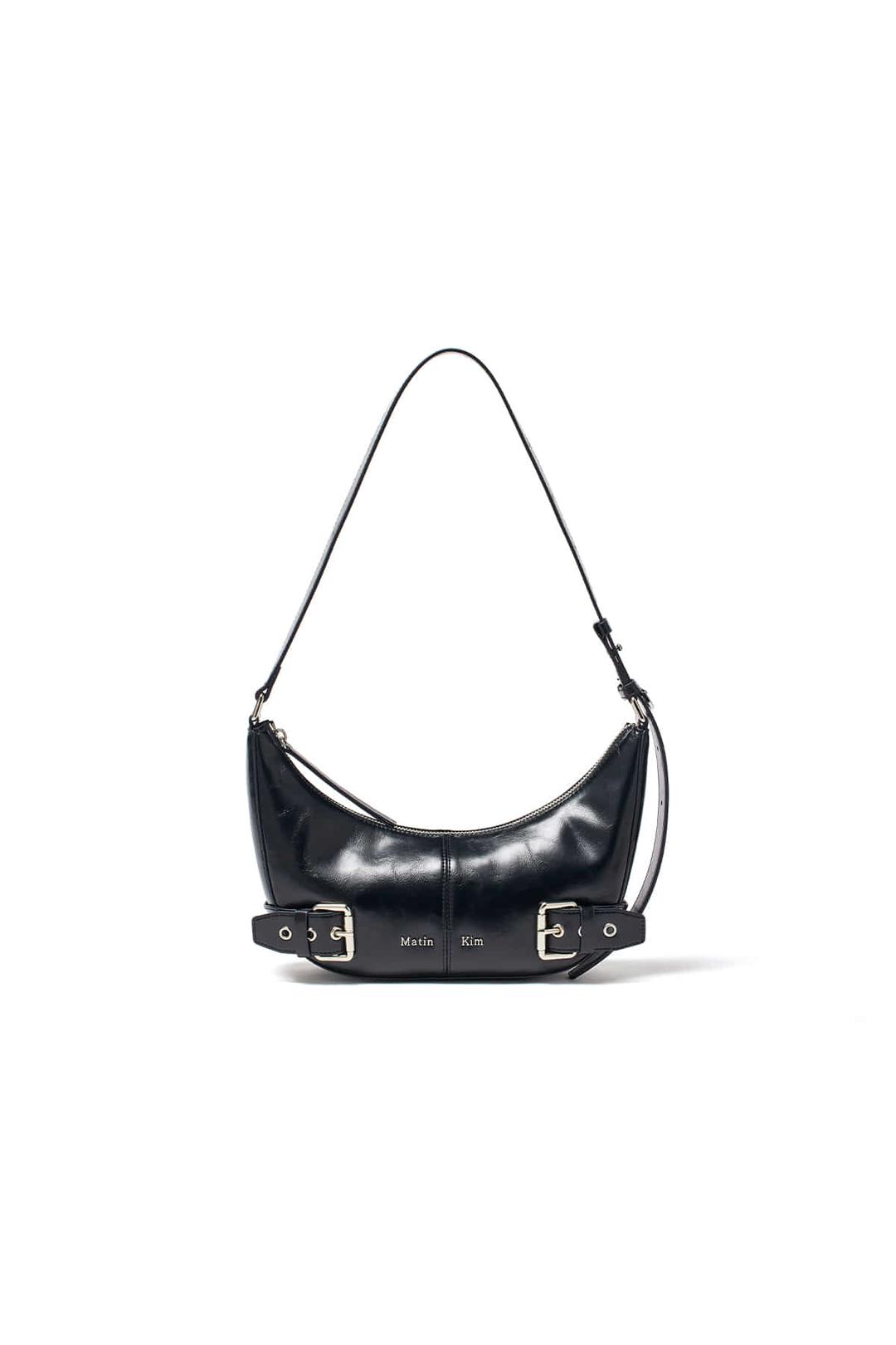 BELTED SHOULDER BAG IN BLACK