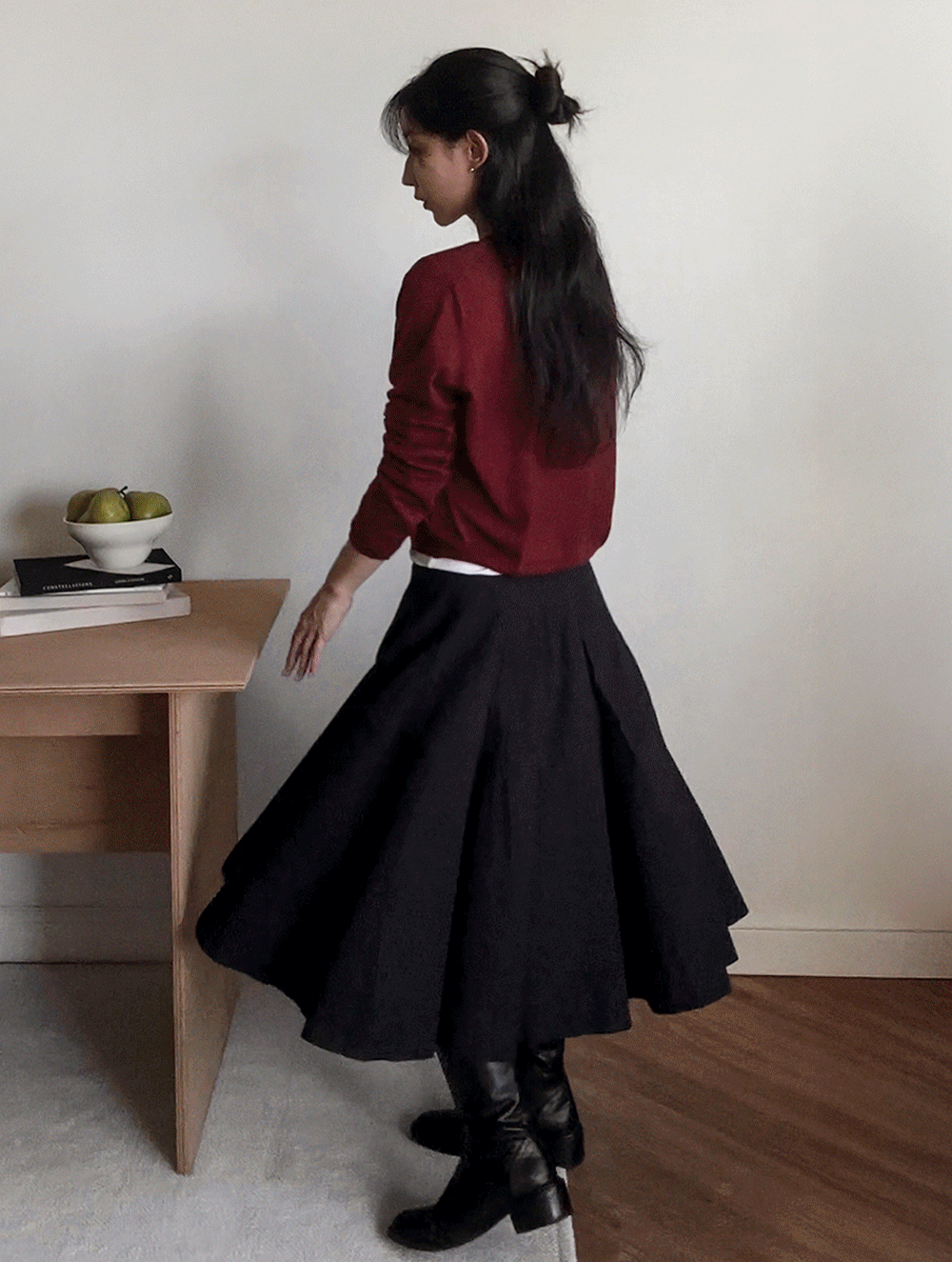 오브이베브 [MADE] 아이레스 플레어 스커트가을/봄/간절기/화이트/아이보리/플레어/스커트/롱/상견례/여행/도쿄/유럽/출근룩/하객룩/데이트/피크닉