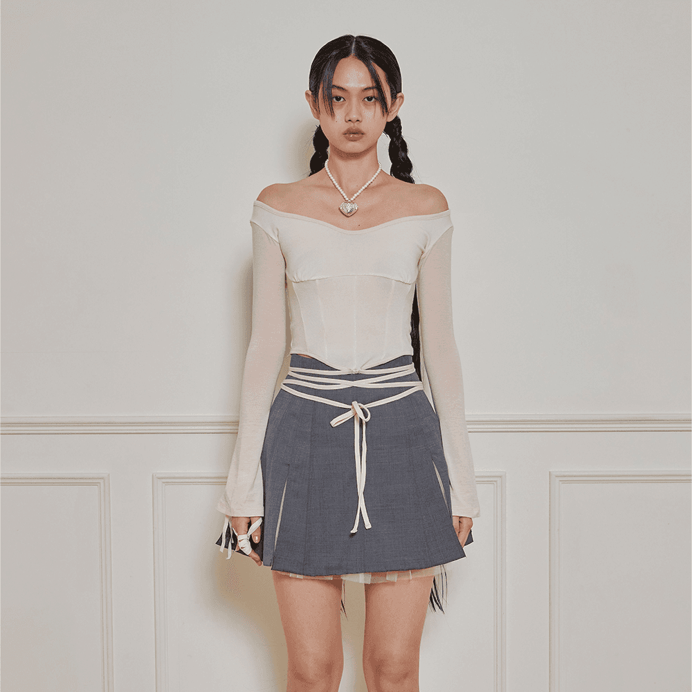 Corset Criss-cross Top(Cream)