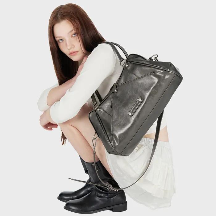 FAUX LEATHER M.O.S BAG, METAL