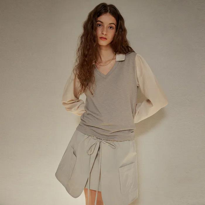 JERSEY SHIRTS TOP [ MOSS ]