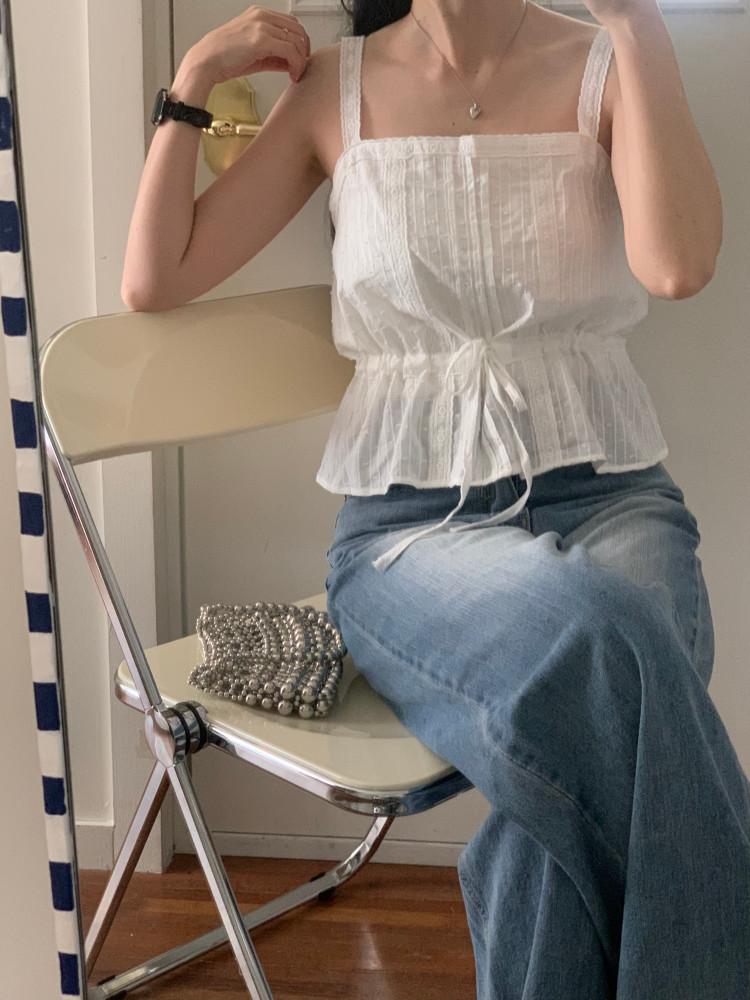 릴리 레이스 나시 블라우스(2col)