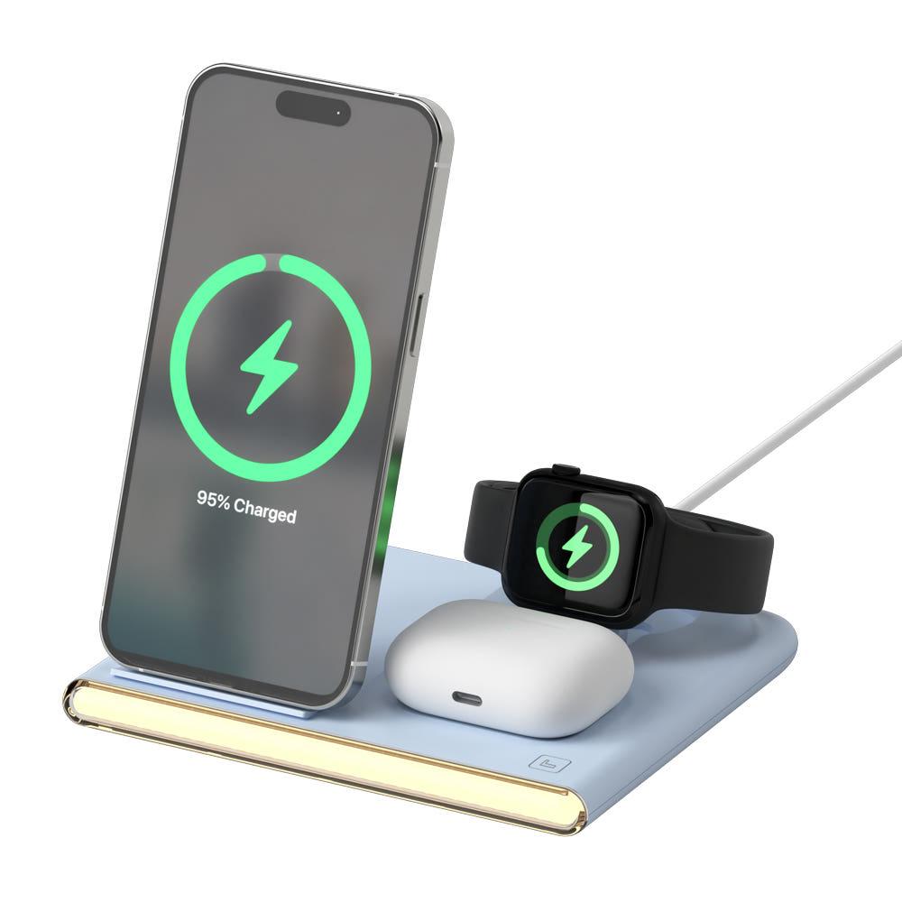 이어맥 4in1 무드등 멀티 동시충전 15W 고속 무선충전패드 충전기