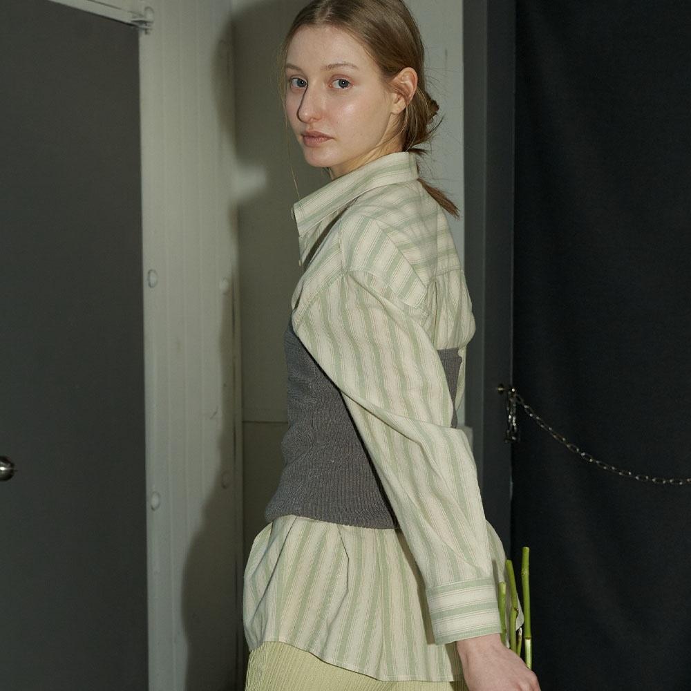 STRIPE COTTON SHIRT - GREEN