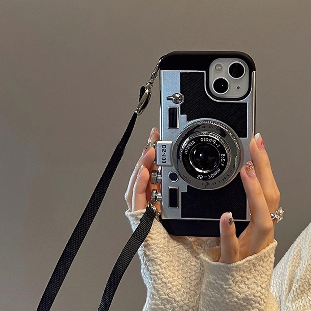 아이폰14 레트로 빈티지 특이한 스트랩 하이틴 카메라 뉴트로 감성폰 귀여운 y2k 케이스