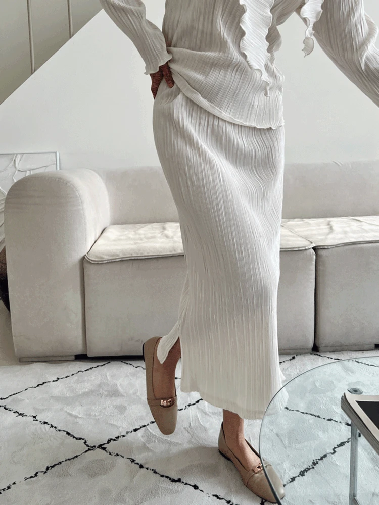 [MADE] 에리얼 플리츠 롱스커트