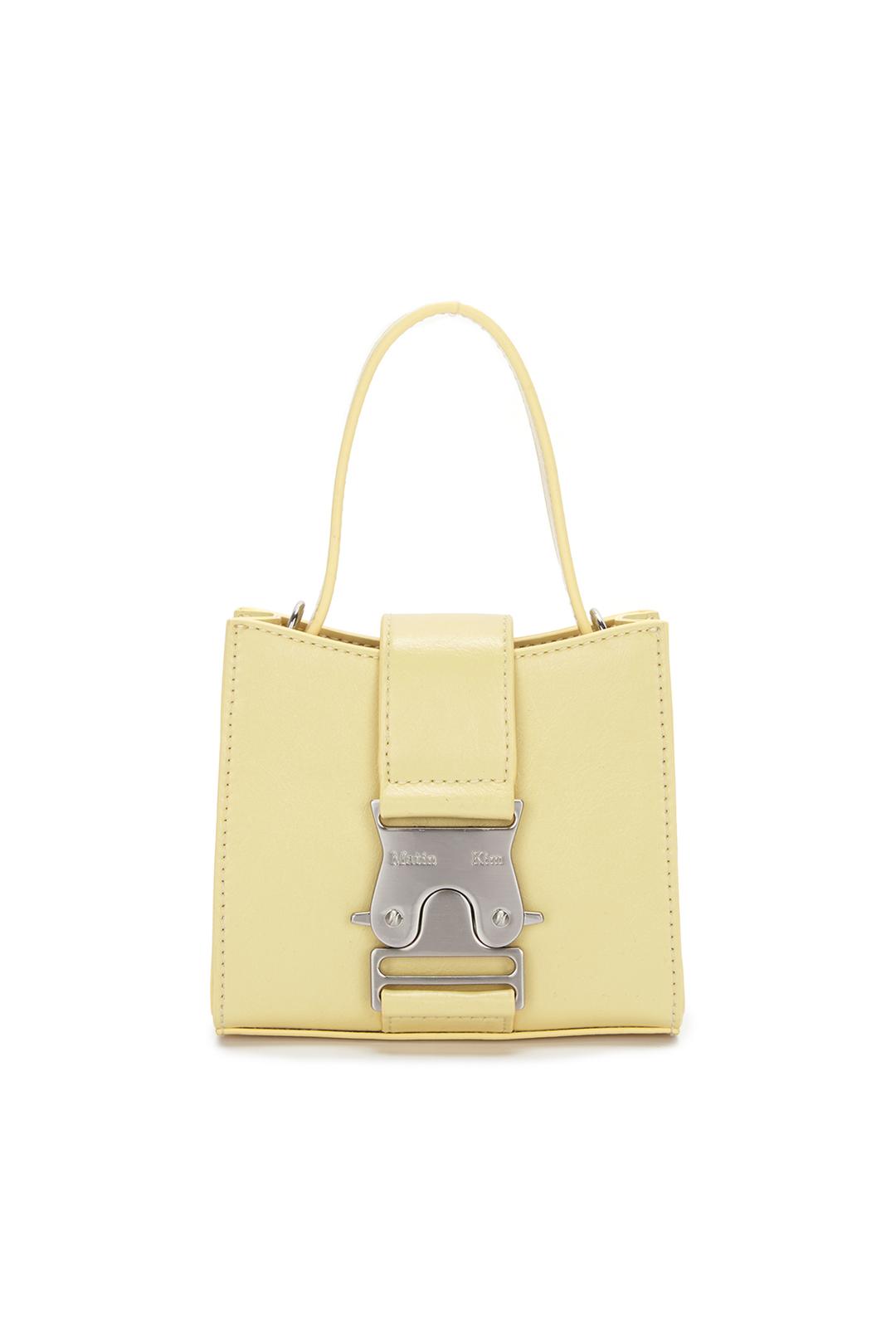 SQUARE MINI LEATHER BUCKLE BAG IN YELLOW