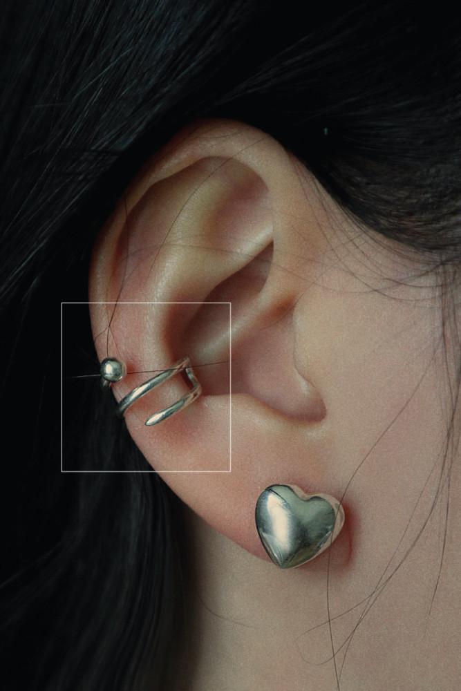 925silver 볼트 라인 실버925 남녀공용 이어커프 귀찌 1ea (2 color)