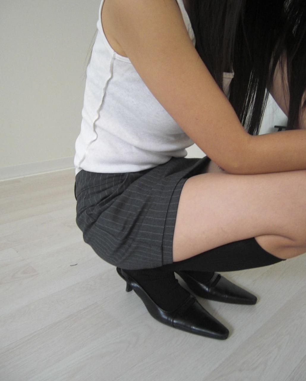 유해브썸띵 [당일]몬머 스트라이프 치마바지 (2color)