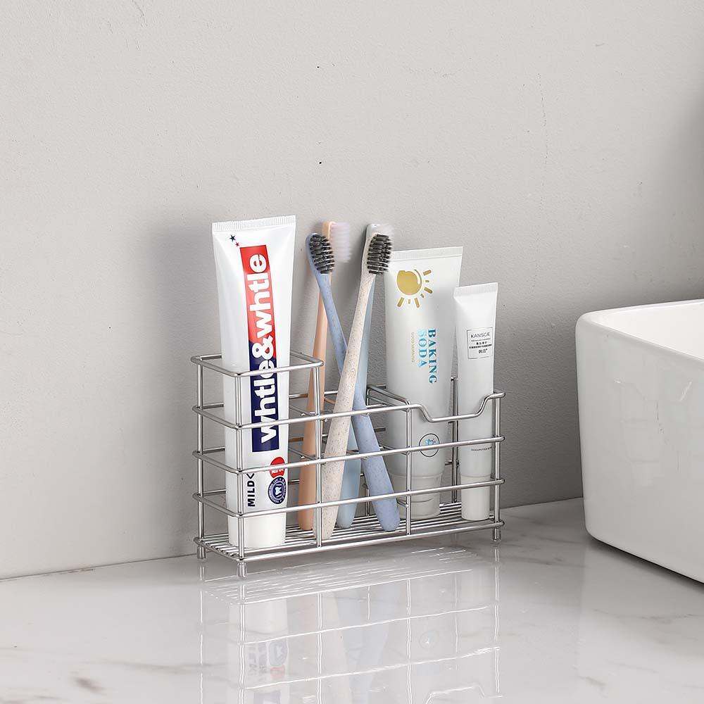 스텐 칫솔꽂이 치솔 치약 걸이 통 면도기 칫솔거치대 6구