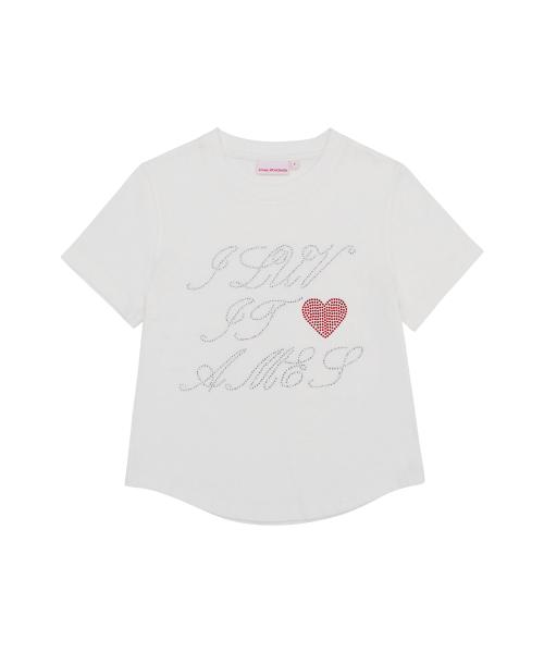 AMES HOTFIX CROP TEE WHITE