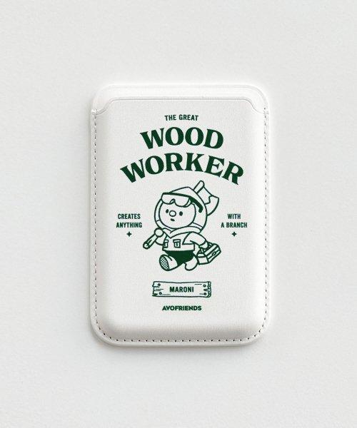 우드워커마로니 아이보리 맥세이프 카드지갑 + 자석 링 증정