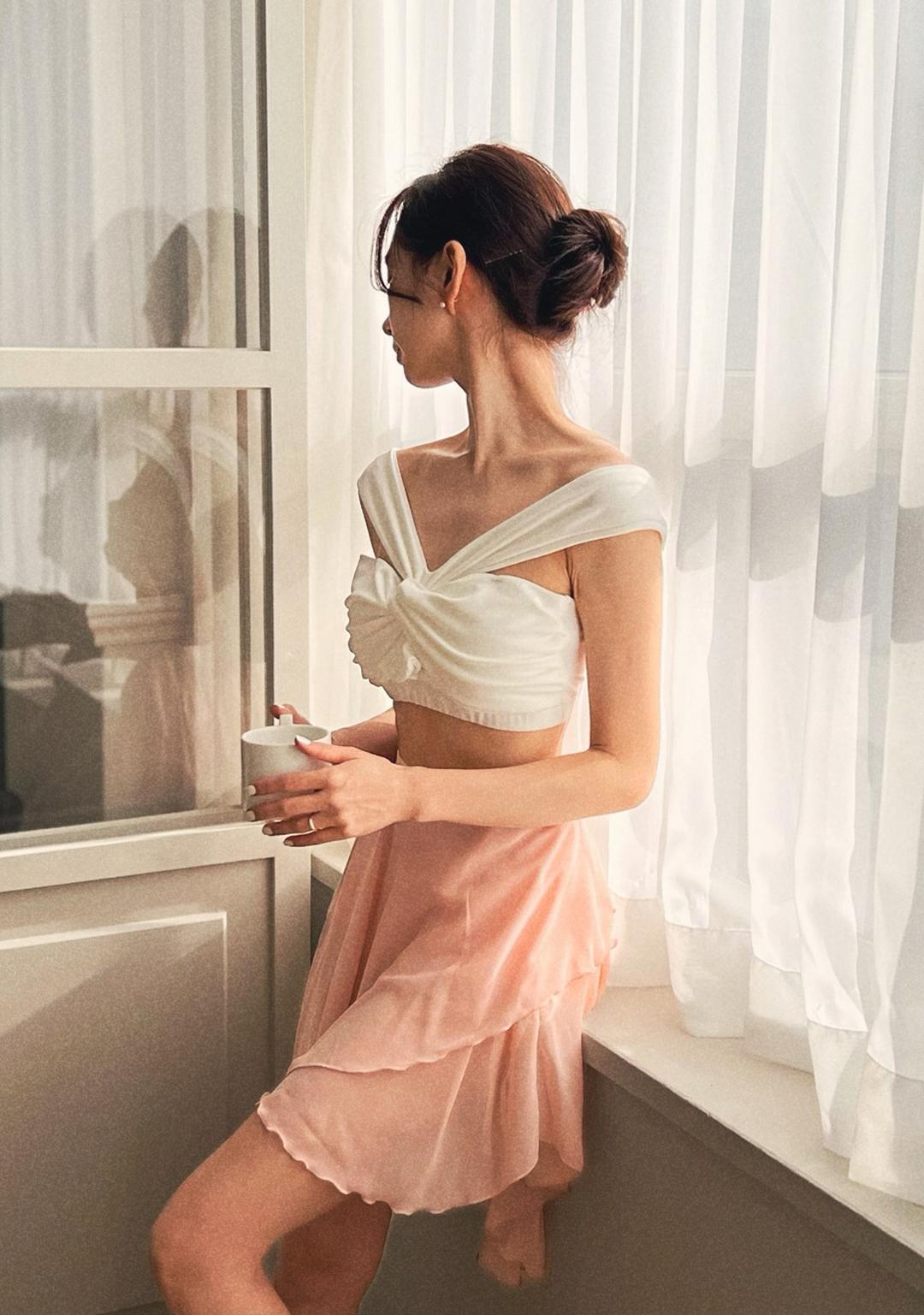 Two shoulder ribbon set(투숄더리본 삼각)