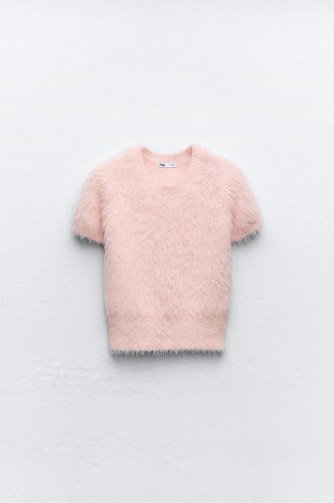 자라 공홈 에코 퍼 탑 FAUX FUR TOP 7901/959