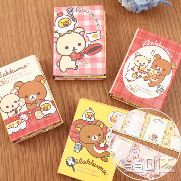 리락쿠마 6단 점착 메모시트 (4type)-6가지 스타일의 점착 메모지~