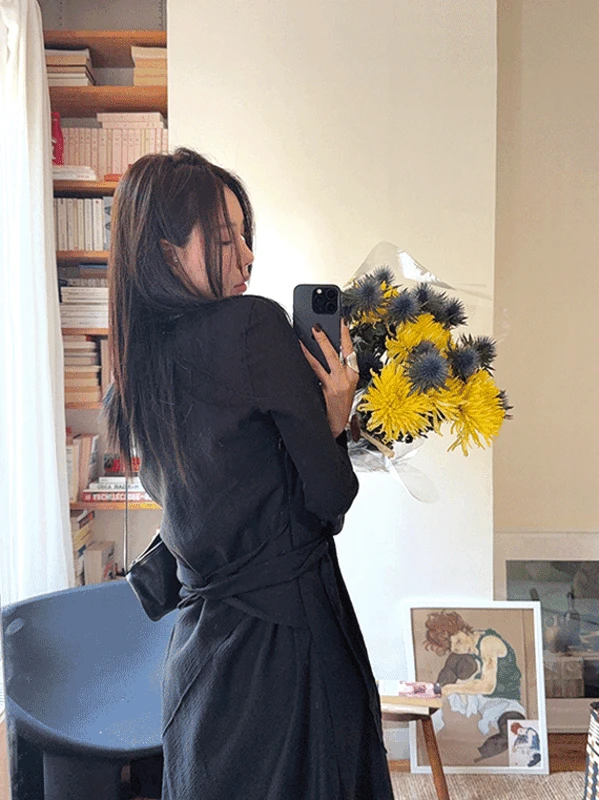 [MÜ ATELIER] tie maxi dress