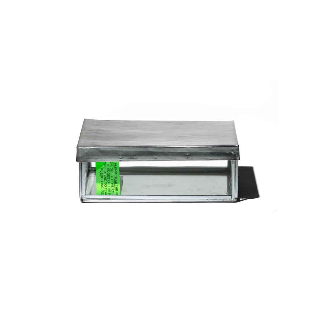 110264 GLASS BOX WITH RECYCLE STEEL LID Jewelry Single